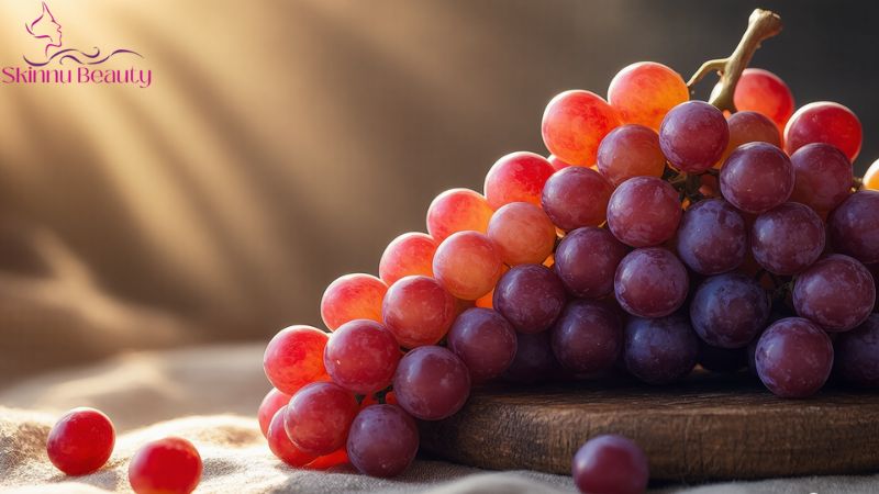 sáng da bằng nho đỏ