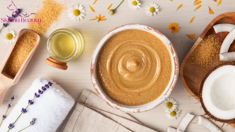 cách làm đẹp da cho bà bầu bằng đường và dầu dừa