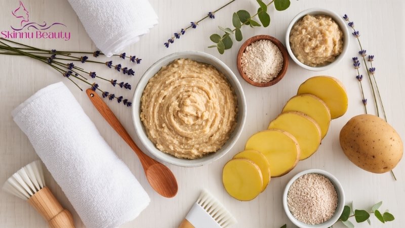 cách làm mặt nạ dưỡng da bằng bột yến mạch và khoai tây