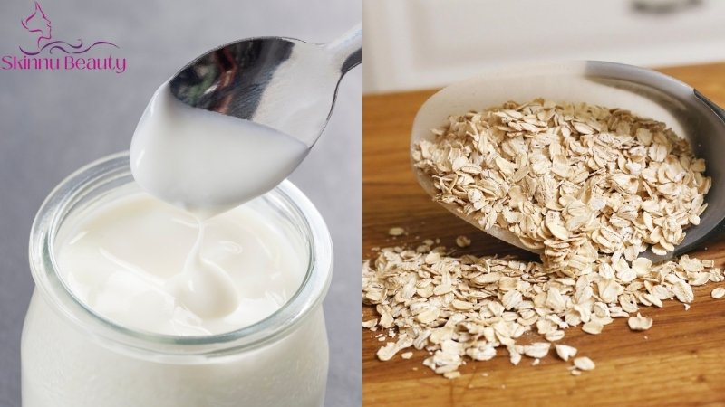 sữa chua và bột yến mạch làm trắng da