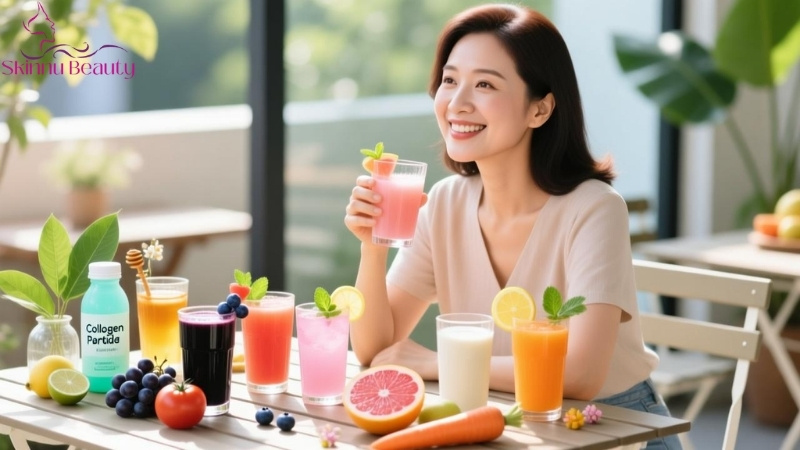 phụ nữ 40 nên uống gì để đẹp da